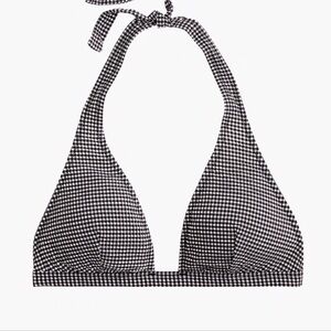 J.Crew Halter Bikini Top in Tiny Gingham Size S